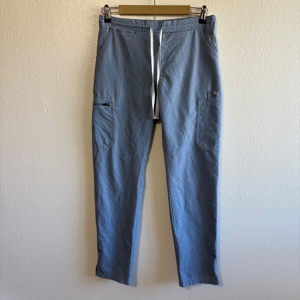 FIGS Technical Collection Women's Small Yola Skinny Chambray Blue Scrub Pants